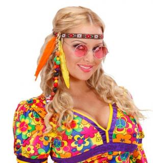 Bandeau hippie plumes et perles