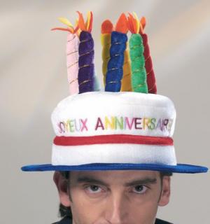 Chapeau gateau anniversaire luxe