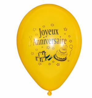 10 ballons joyeux anniversaire sérigraphiés