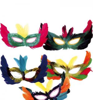 Loup plumes couleurs assorties