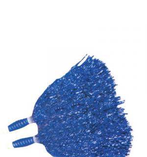 Paire de pompons métallisés bleu