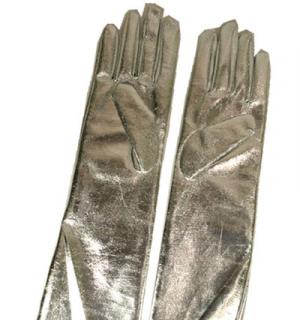 Gants métal argent 45 cm