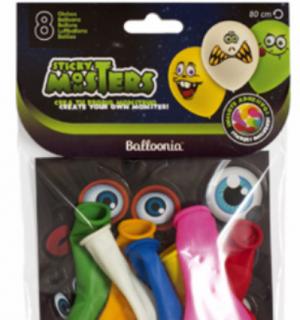 8 ballons avec Stickers monstres