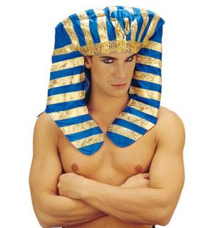 Coiffe Pharaon Egyptien bleue