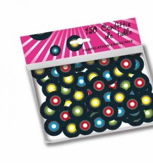 150 confettis de table disques vinyle