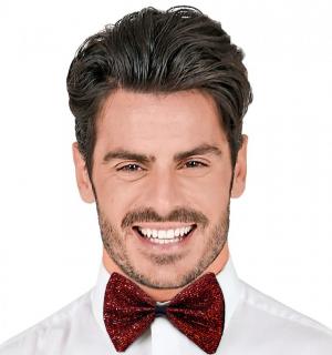 Noeud papillon carreaux brillant rouge