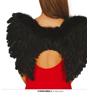 Ailes de démon plumes noires 50x40cm