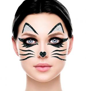 Bijoux strass de visage chat