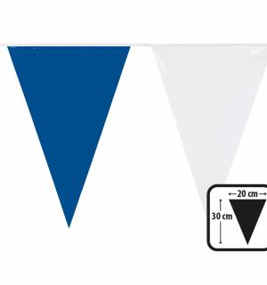 Guirlande fanions 10 mètres blanc/bleu