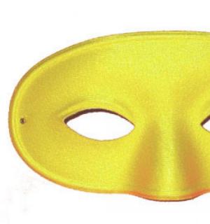 Loup domino satin adulte jaune