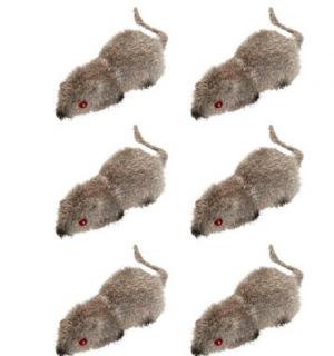 8 Souris floquées de 5 cm