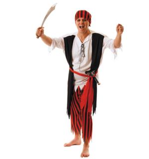 Pirate rouge noir et blanc taille M/L