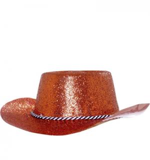 Chapeau cow boy à paillettes rouge