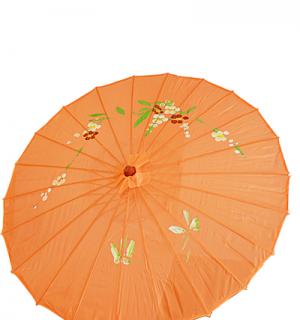 Ombrelle chinoise en tissu orange
