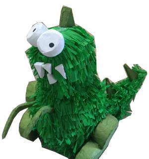Pinata artisanale monstre vert rigolo