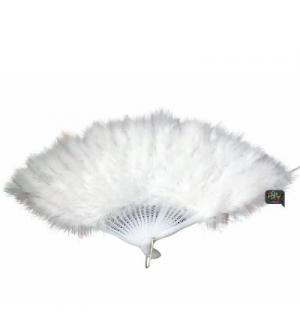Eventail plume blanc 25cm