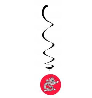 Lot de 6 suspensions dragon Chinois 80cm