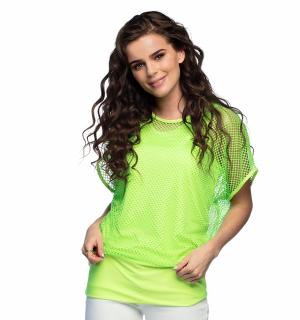 Débardeur top vert fluo avec t-shirt résille