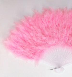 Eventail plume rose 25cm