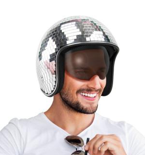 Casque disco boule à facettes avec visière