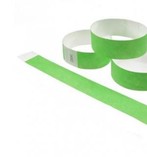 100 bracelets contrôle d'accès vert papier