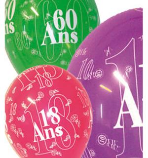 8 ballons jubilé anniversaire 30 ans diamètre 28cm