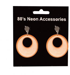 Boucles d'oreilles orange fluo années 80
