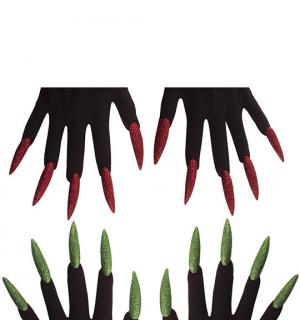 Gants noirs avec ongles couleur