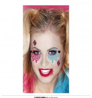 Bijoux strass de visage Harley Quinn