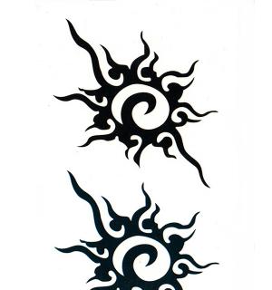 Tatouage temporaire deux soleils tribaux
