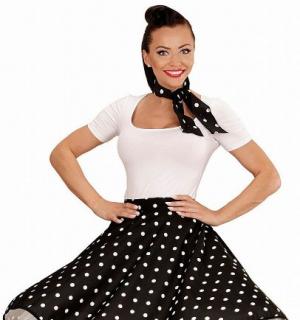 Jupe noire a pois blancs années 50 rock