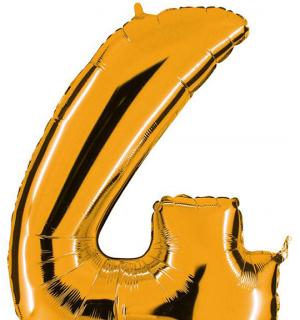 Ballon or chiffre 4 en mylar 86 cm