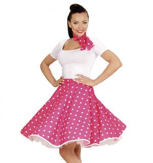 Jupe rose a pois blanc années 50 rock