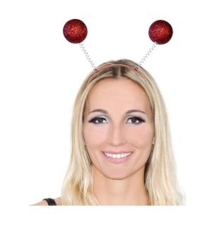 Diadème boules pailletées rouge