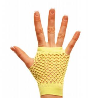 Mitaines courtes fluo jaune résille