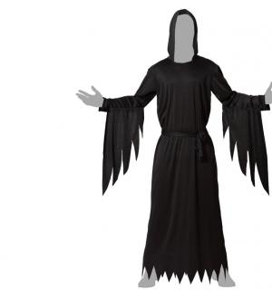 Tunique noire longue à capuche avec manches tombantes taille M/L