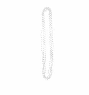 3 colliers de perles blanc white party