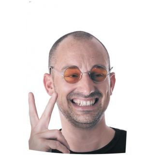 Lunettes hippie rondes orange (N23)