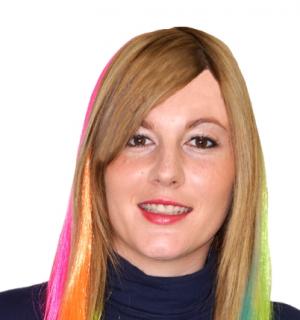 Paire d'extensions cheveux fluo jaune