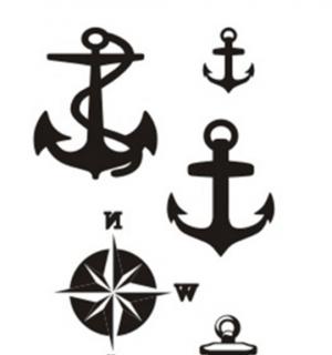 Tatouage temporaire planches d'ancres marines