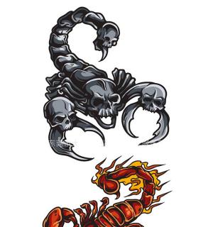 Tatouage temporaire 2 gros scorpions