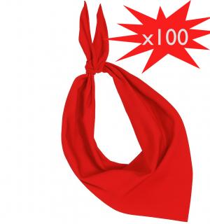 100 foulards bandana rouge basque ou féria pas cher
