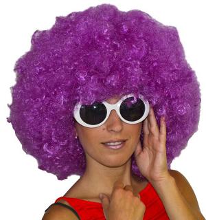 Perruque afro violette