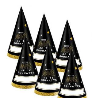 Sachet 6 coiffures pointues or/noir