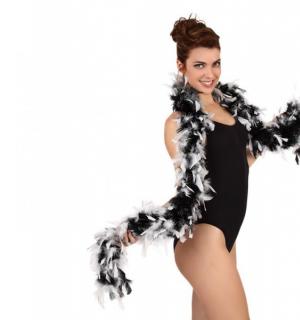Boa en plume 45 grammes bicolore noir / blanc