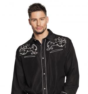 Chemise western cowboy noire taille XXL