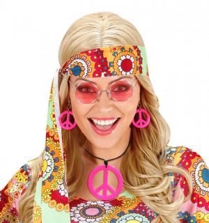 Set hippie fluo rose fuchsia