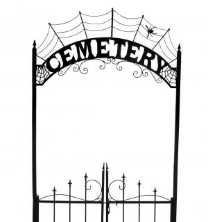Entrée géante arche de cimetière noire 270cm en métal