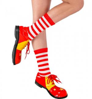 Maxi chaussettes de clown rouges et blanches