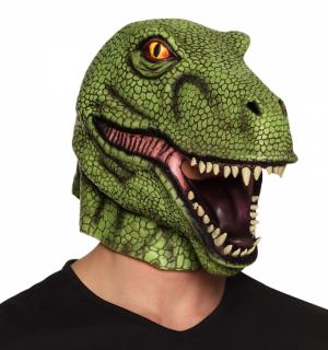 Masque Latex tyrannosaure vert